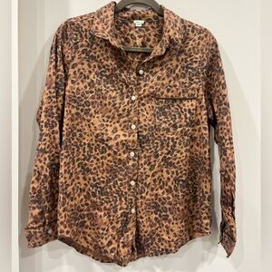 Aerie Cheetah Button Up Pajama Top